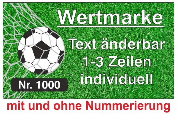 1000 Wertmarken "Fußball Netz Typ 7"